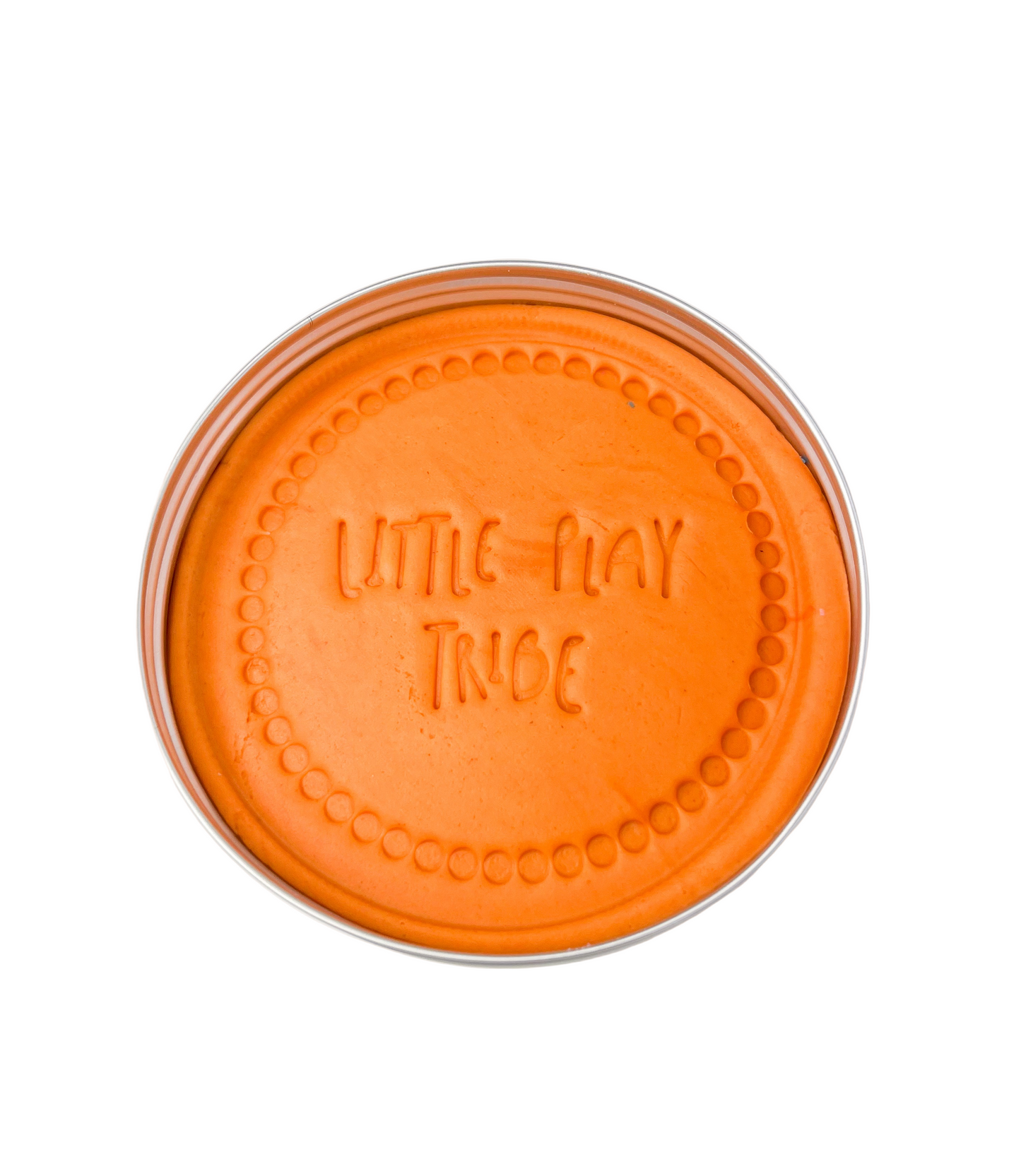 250g Maxi Tub of Orange Solid Colour Sensory Scented Playdough imprinted with Little Play Tribe Stamp