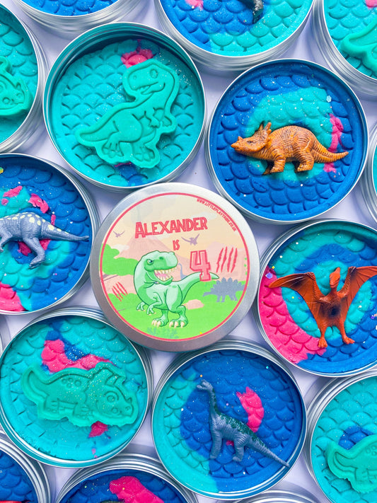 Dino Eco Party Bag Fillers with Personalised Party Favour Labels