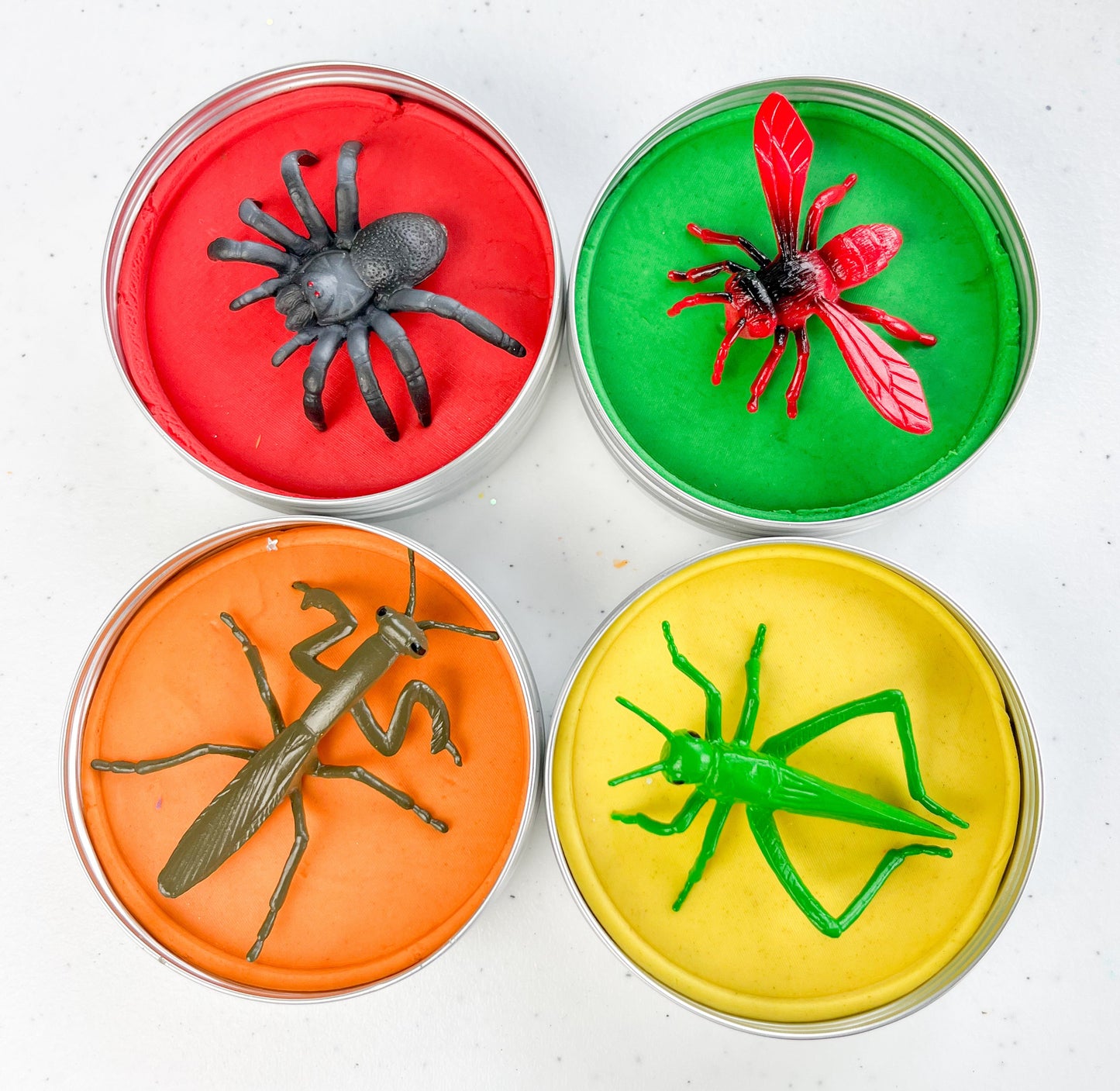 Bugs Themed Playdough – Insect Themed Sensory Dough with Bug Topper