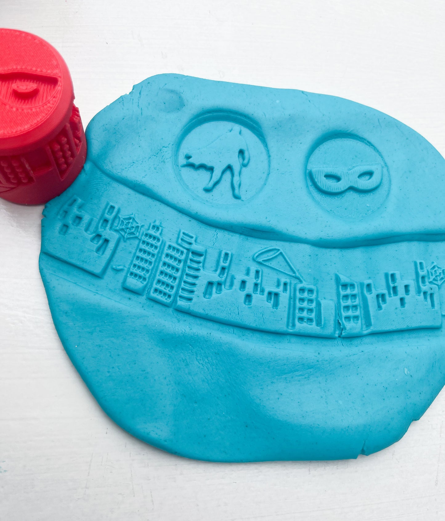 Eco-Friendly Superhero Dough Roller – Hero Symbols & Action-Themed Sensory Play!