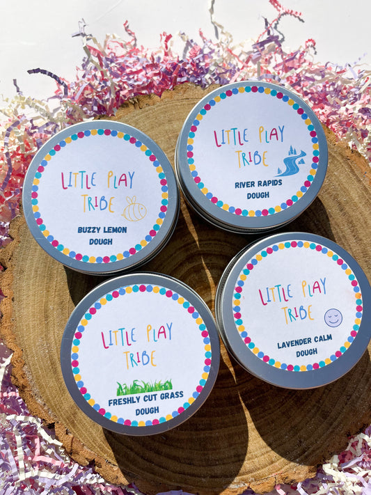 Set of Nature inspired playdough pots