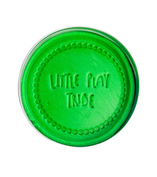 250g Maxi Tub of Green Solid Colour Sensory Scented Playdough imprinted with Little Play Tribe Stamp