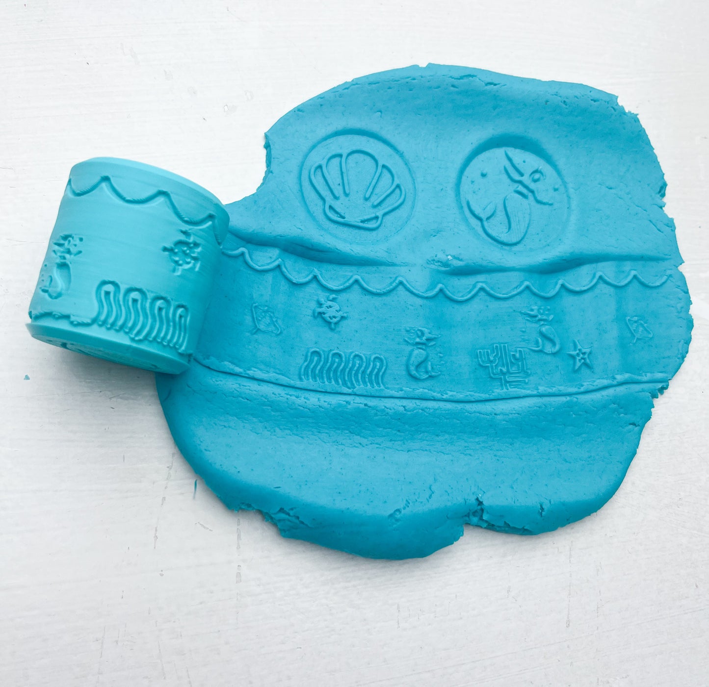 Eco-Friendly Mermaid Dough Roller – Seashell, Wave & Under-the-Sea Sensory Play!