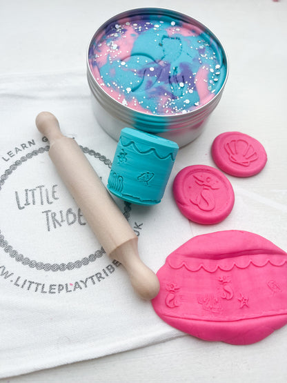 Mermaid Discovery Dough Grab & Go Kit | Sea Sensory Play Kit with Hidden Sea Creatures