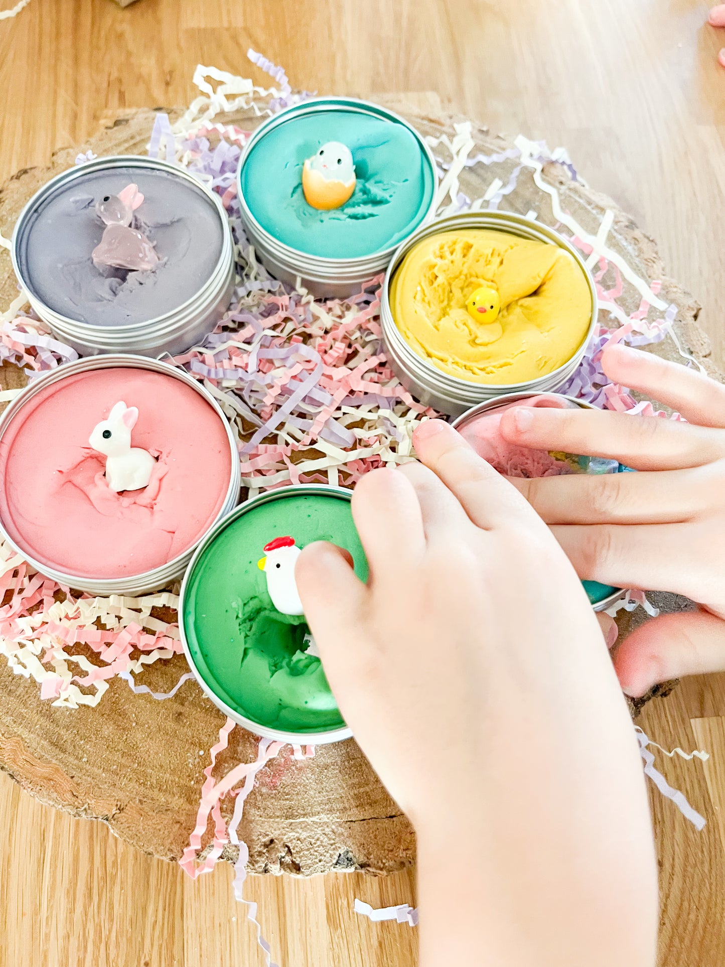 Easter Treasure Dough Hunt Set | Non-Chocolate Easter Gift & Easter Egg Alternative | Sensory Playdough Kit with Hidden Characters