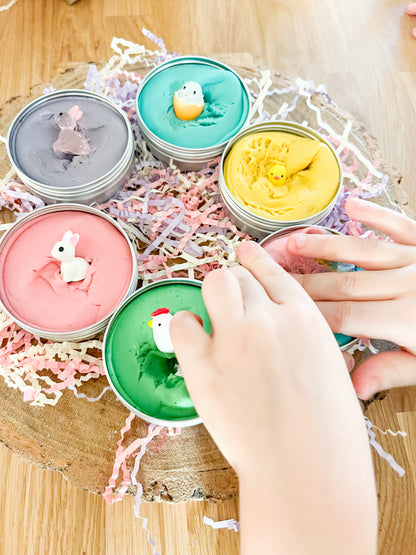 Easter Treasure Dough Hunt Set | Non-Chocolate Easter Gift & Easter Egg Alternative | Sensory Playdough Kit with Hidden Characters