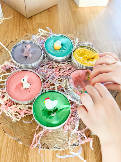 Easter Treasure Dough Hunt Set | Non-Chocolate Easter Gift & Easter Egg Alternative | Sensory Playdough Kit with Hidden Characters