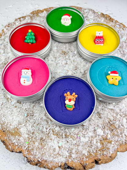 Christmas Present Magic Dough Set - 6 colourful doughs with hidden surprises inside!