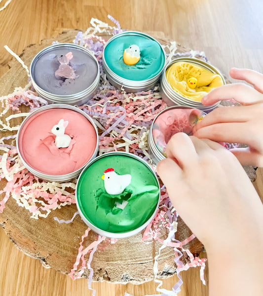 Easter Treasure Dough Hunt Set | Non-Chocolate Easter Gift & Easter Egg Alternative | Sensory Playdough Kit with Hidden Characters