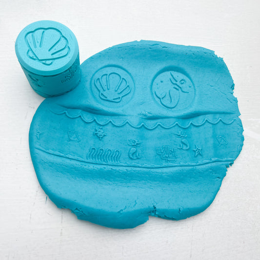 Eco-Friendly Mermaid Dough Roller – Seashell, Wave & Under-the-Sea Sensory Play!