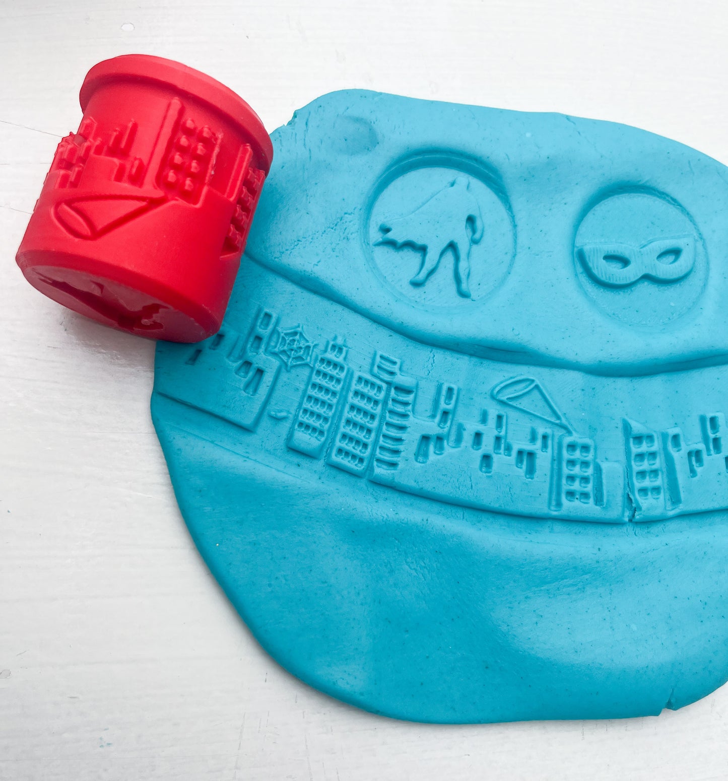 Eco-Friendly Superhero Dough Roller – Hero Symbols & Action-Themed Sensory Play!