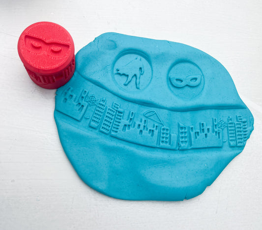 Eco-Friendly Superhero Dough Roller – Hero Symbols & Action-Themed Sensory Play!