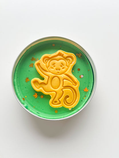 Safari Themed Sensory Scented Play Dough Tins for Personalised Party Favours Monkey