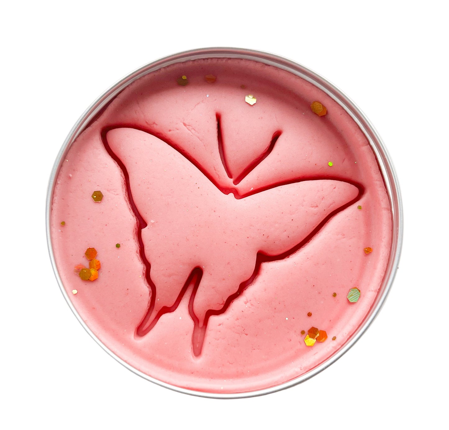 Pink butterfly playdough plastic free party bag filler 