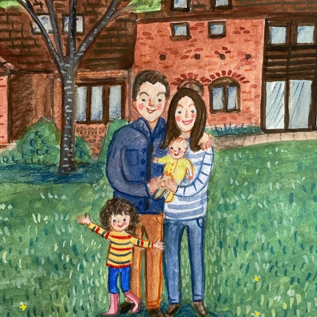 a family portrait in an english garden